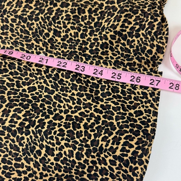 J Crew Button Down Shirt Womens Size XL Cheetah Tan Black Collared Blouse - Picture 8 of 9